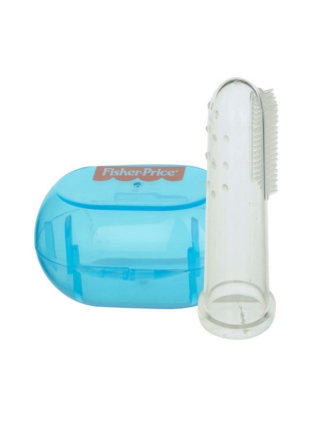 Fisher-Price Silicone Baby Finger-Brush for kids with Case,Manual,Pack of 1,Blue - Image 1